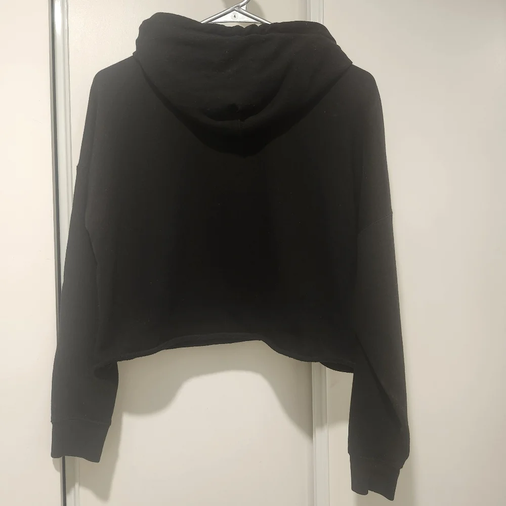 Calvin Klein Jeans Cropped Hoodie Black with Large CK Logo – Size S - Picture 3 of 9
